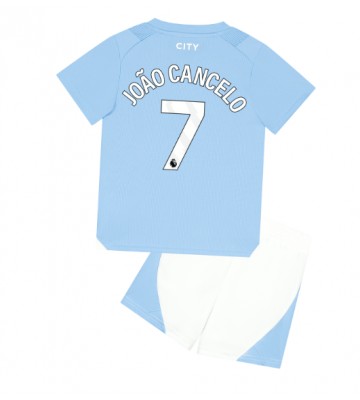 Manchester City Joao Cancelo #7 Hjemmedraktsett Barn 2023-24 Kortermet (+ Korte bukser)